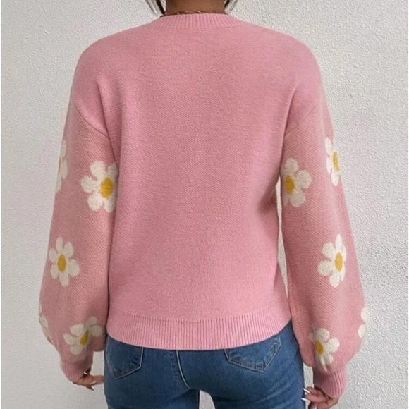 New  Daisy pink floral pattern sweater - Picture 6 of 7